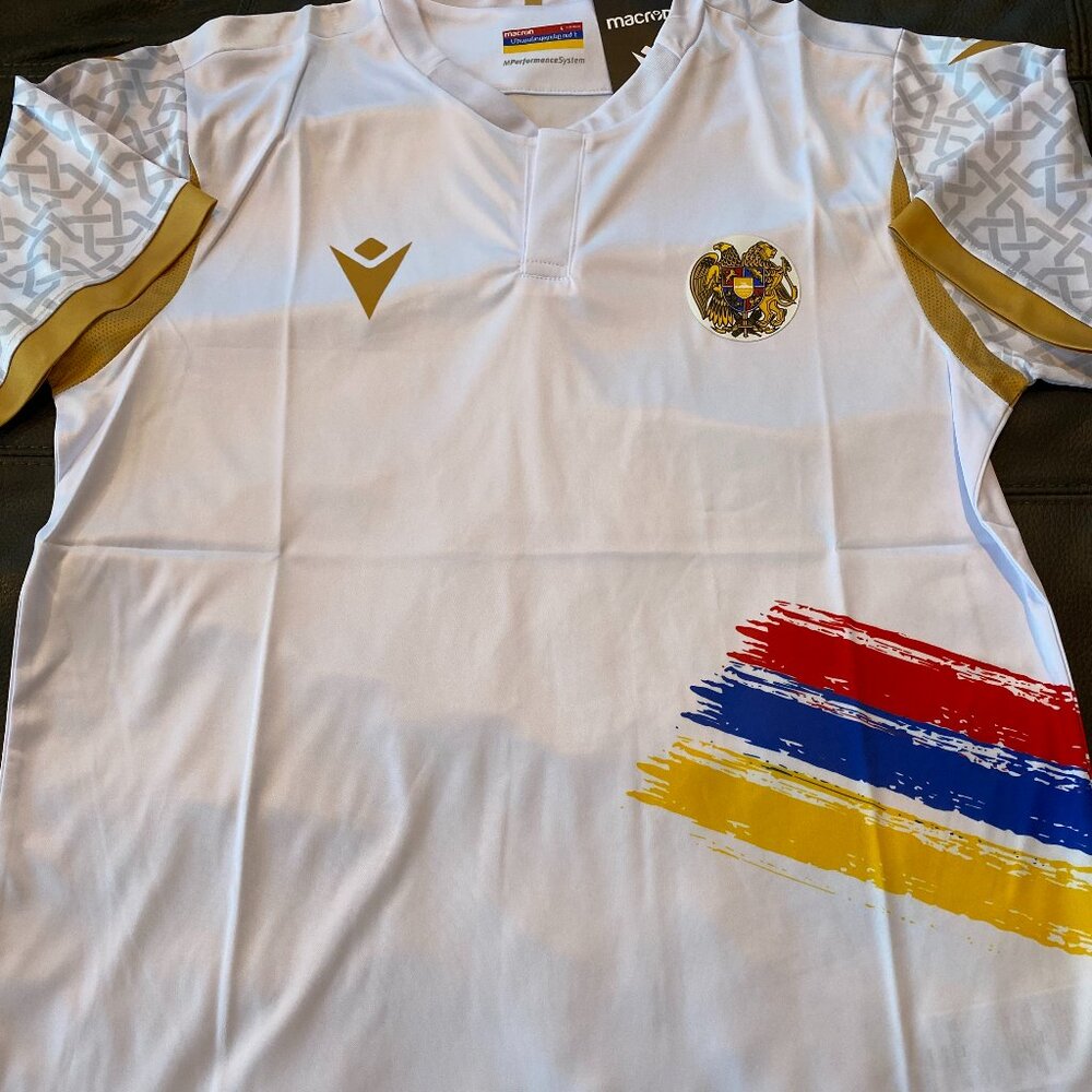 ARMENIA National Soccer Team JERSEY Men's Sz M,L,XL,2XL NWT by Macron